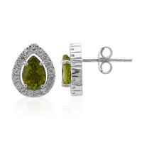 Burmese Peridot Silver Earrings