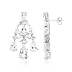 White Topaz Silver Earrings