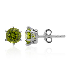 Burmese Peridot Silver Earrings