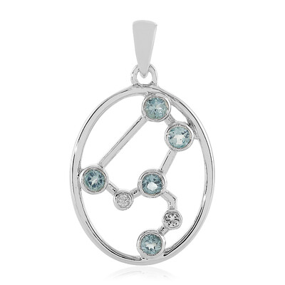 Sky Blue Topaz Silver Pendant