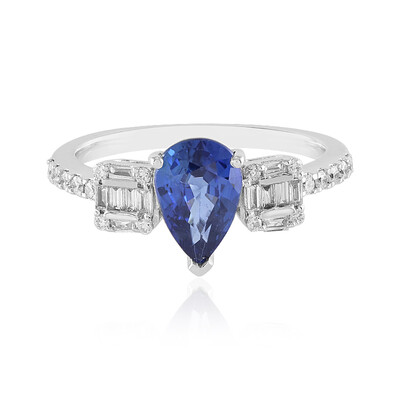 18K Ceylon Blue Sapphire Gold Ring