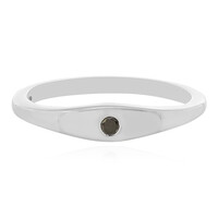 Black Diamond Silver Ring