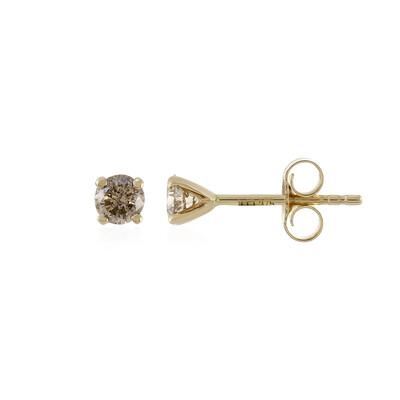 9K I1 Brown Diamond Gold Earrings