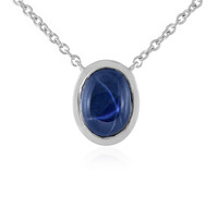 Blue Star Sapphire Silver Necklace