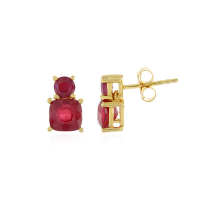 Madagascar Ruby Silver Earrings