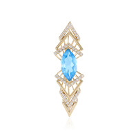 9K Swiss Blue Topaz Gold Pendant (de Melo)