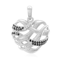 Black Spinel Silver Pendant