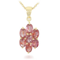 18K Unheated Padparadscha Sapphire Gold Necklace (AMAYANI)