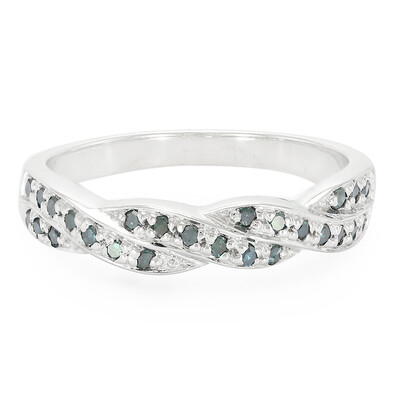 Fancy Diamond Silver Ring