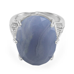 Blue Lace Agate Silver Ring