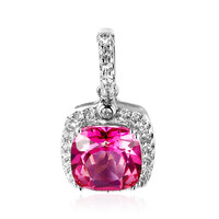 Pink Topaz Silver Pendant
