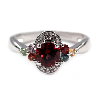 Mozambique Garnet Silver Ring