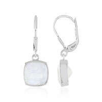 Rainbow Moonstone Silver Earrings