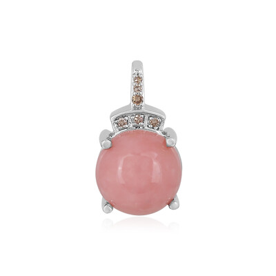 Pink Opal Silver Pendant