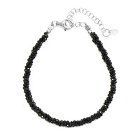 Black Spinel Silver Bracelet