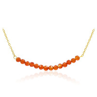 Orange Agate Silver Necklace