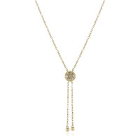 9K I2 Champagne Diamond Gold Necklace