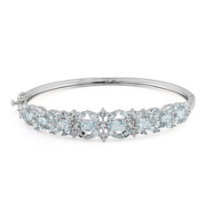 Sky Blue Topaz Silver Bangle
