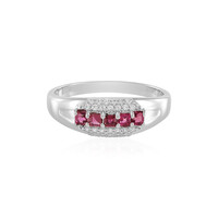 Rubellite Silver Ring