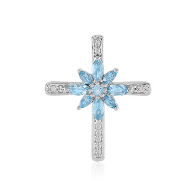 Swiss Blue Topaz Silver Pendant