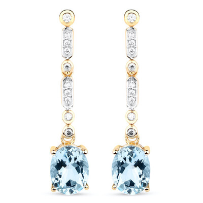 14K AAA Aquamarine Gold Earrings