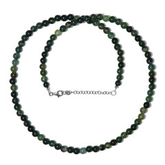 Moss Agate Silver Necklace