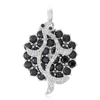 Black Spinel Silver Pendant