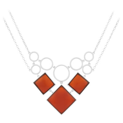 Orange Agate Silver Necklace