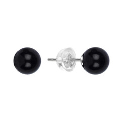 Black Tourmaline Silver Earrings