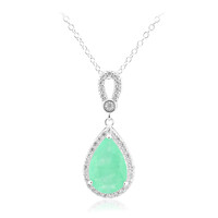 Green Pastel Quartz Silver Necklace
