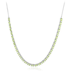 Burmese Peridot Silver Necklace