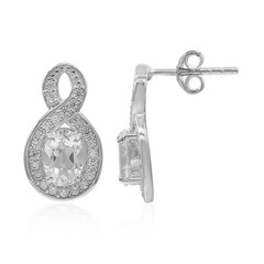 White Topaz Silver Earrings