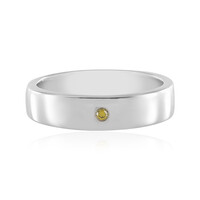 I3 Yellow Diamond Silver Ring