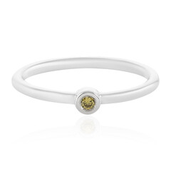Yellow Diamond Silver Ring