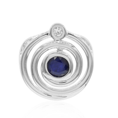 Blue Sapphire Silver Pendant (MONOSONO COLLECTION)