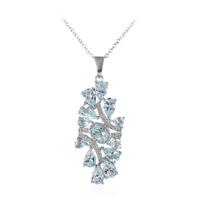 Sky Blue Topaz Silver Necklace