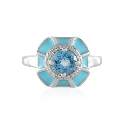 Swiss Blue Topaz Silver Ring