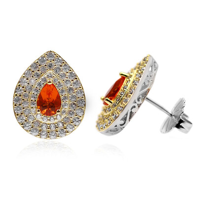 Mexican Fire Opal Silver Earrings (Dallas Prince Designs)