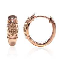 9K SI1 Argyle Rose De France Diamond Gold Earrings