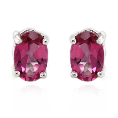 Pink Topaz Silver Earrings