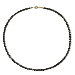 Gold Sheen Obsidian Silver Necklace