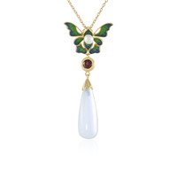 White Moonstone Silver Necklace (Adela Silber)