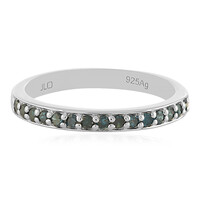 I3 Blue Diamond Silver Ring