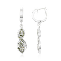 Fancy Diamond Silver Earrings