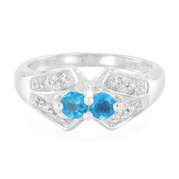 Neon Blue Apatite Silver Ring