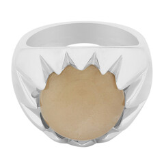 Peach Moonstone Silver Ring