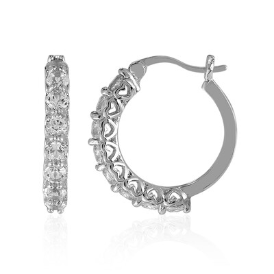 White Topaz Silver Earrings