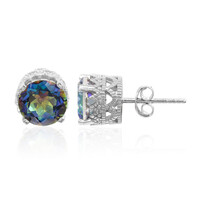Mystic Blue Quartz Silver Earrings