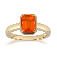 9K AAA Mexican Fire Opal Gold Ring