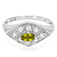 Cuprian Tourmaline Silver Ring